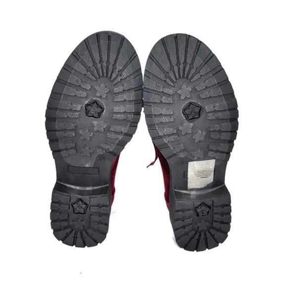 NWT Burgundy Velvet Combat Boots - Picture 5 of 5